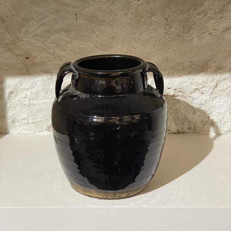 Grande jarre vintage céramique noire  de Chine sélectionnée par pH7
