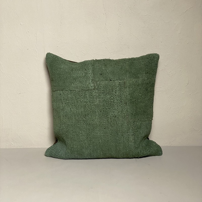Coussin en chanvre vert 3 - 50x50cm